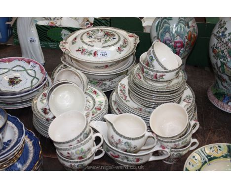 A good quantity of 'Indian Tree' pattern Dinnerware including dinner, breakfast and side plates, lidded serving dishes, teacu