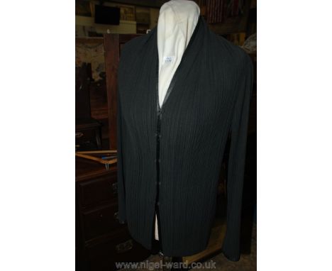 A ladies Issey Miyake black Jacket of pleated polyester, size M