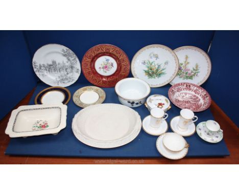 A quantity of china including Crown Ducal 'Gainsborough' Dish, Ironstone Castle pattern Bowl, Royal Worcester Hereford Cathed