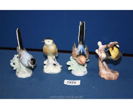 Four Goebel birds including Blue Titmouse, etc.