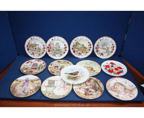 Thirteen Display Plates including four Royal Worcester 'Child's Blessing' Plates, two Royal Albert 'Christmas Magic' and 'Chr