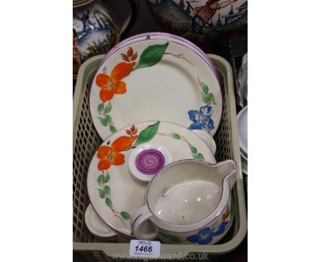 A quantity of Wilkinson honey glaze china including four plates, sauce boat and lidded tureen, etc.
