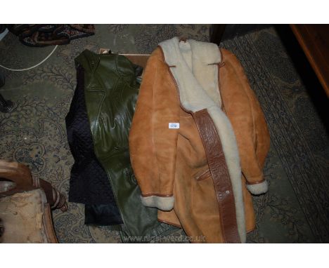 A Sheepskin Coat and a vintage leather Coat