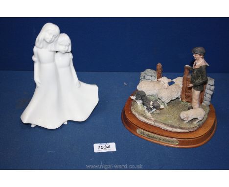 A Royal Worcester figurine entitled 'Friendship' along with 'The Shepherd' by Leonardo