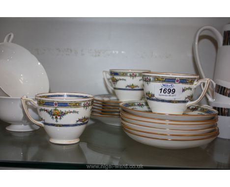 A Minton 'Princess' part Teaset comprising six tea plates and saucers, three cups and a cake plate.