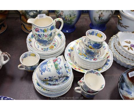 A quantity of Masons 'Regency' Teaware including cups, saucers, fruit set, cereal bowls and milk jug (some a/f)
