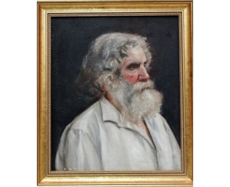 Portrait of a bearded gentleman Oil on canvas board Framed  Picture size 46.8 x 39cm Overall size 56 x 48cm