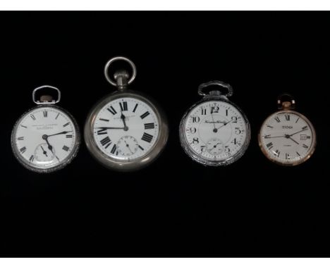 British military issue - A H. Williamson, London No.13587F, nickel cased, top wind pocket watch with inset seconds dial at 6,