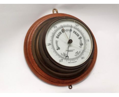 Ship's barometer, gimbal compass and telescope - A John Barker &amp; Co. Ltd Kensington brass cased ship's barometer, togethe