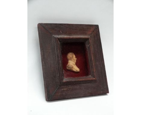 MILITARIA - Brodiard, a Napoleonic army officer in shallow box with glazed oak frame, signed lower, overall height 19.5cm, wi