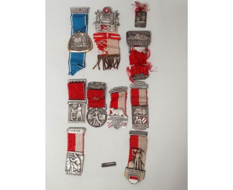 MILITARIA - A quantity of Swiss military shooting medals, some with enamel decoration and ribbons. 