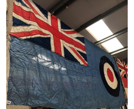 FLAGS - Royal Air Force ensign, label for Johns & Son Flag Manufacturers, Worcester, 122 x 285cm.Provenance: Belonged to vend