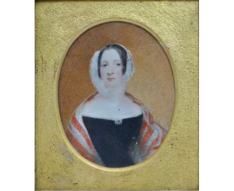 FRANCIS HARGREAVES (XVIII-XIX) Portrait Of A Lady Oil on board Inscribed verso 'Pinet Liverpool 1845' Framed and glazed Pictu