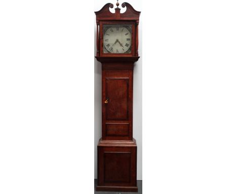 An early 19th century painted face 30 hour longcase clock - J. Wilkinson, Leicester (1815-1856 Baillie) 30.5cm painted dial, 