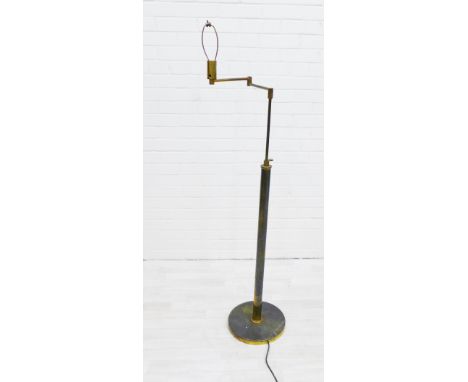 Brass adjustable standard lamp, 150cm high 