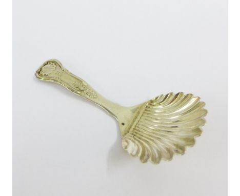 Victorian silver caddy spoon, Millidge &amp; Son, Edinburgh 1858