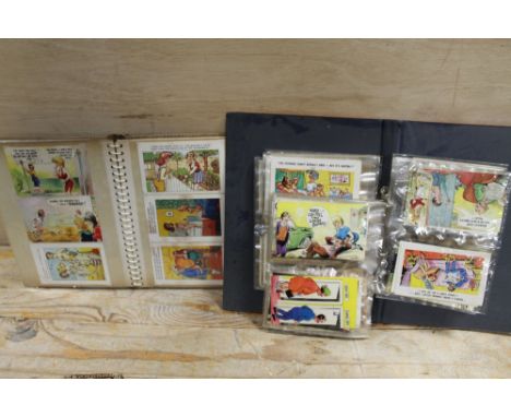 TWO FOLDERS OF VINTAGE SAUCY SEASIDE POSTCARDS