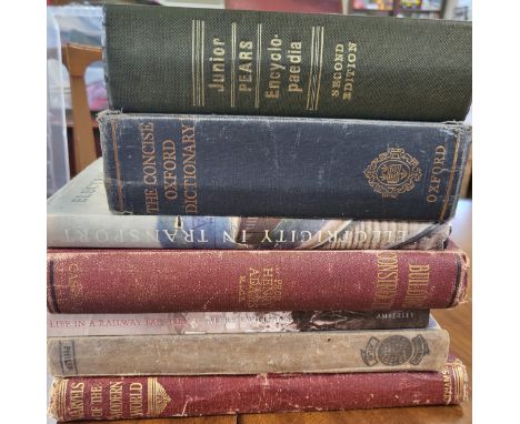 A quantity of books including Philips Universal Atlas, 1934, Oxford Dictionary (4th Edition), 1960, Cassels Building Construc