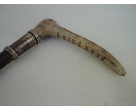 A 19th century hunting crop with HM silver collar for Swaney, Alderney & Bigg, as used at the oldest English Hunt - The Holco