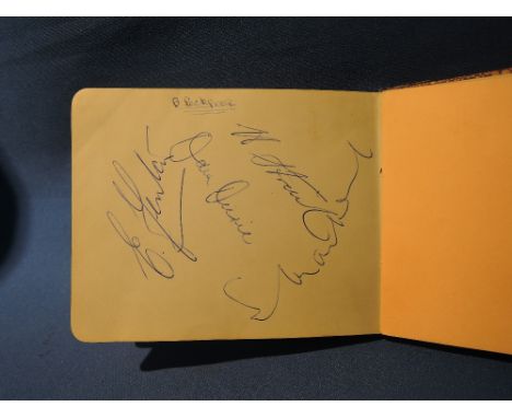 A vintage mid 20th century autograph album of football interest including Tottenham Reserves, West Ham Utd Reserves and Black
