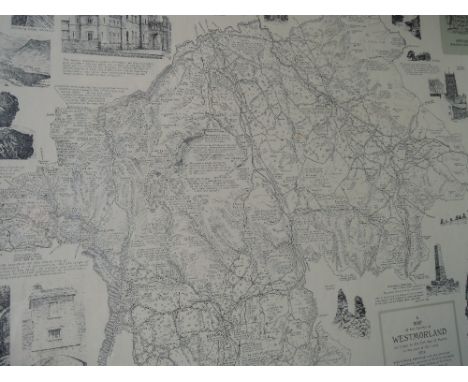 A print after Alfred Wainwright, map of Wesmorland, 1974 and a print after William Heaton Cooper, Lakeland landscape