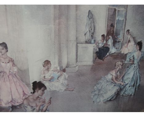 A print after William Russell Flint, cloister dancers, signed