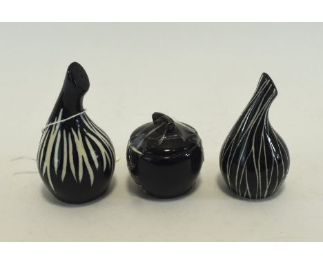 Jesse Tait Midwinter Four Piece Cruet Set Black and white onion shaped cruet set 