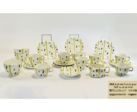 Midwinter Modern - Fiesta 21 Assorted Pieces Stylecraft Shape, Designed by Jessie Tait. c.1957. 