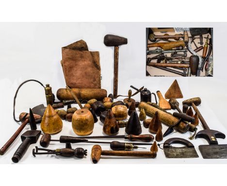 Two Boxes Containing A Collection Of Mostly Wooden Hand Tools, All Plumbing Related To Included Roller And Lead Cutting Tools