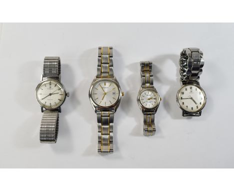 A Collection of Vintage Gents Stainless Steel Wrist Watches. Comprises 1/ Omega Mechanical Wrist Watch with Attached Bracelet