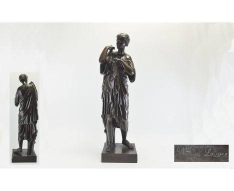 A Large and Impressive French 19th Century ( Grand Tour ) Bronze Statue of ' Diane De Gabies ' After the Antique. c.1870, Won