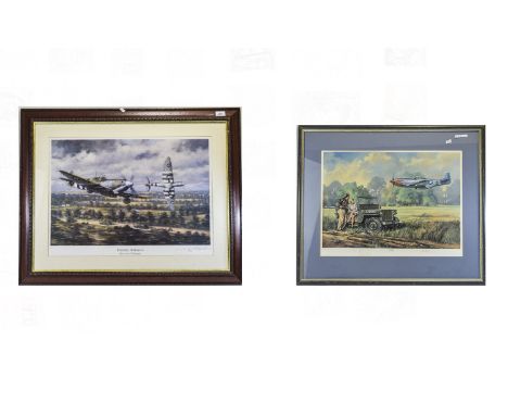 Two Signed Limited Edition Prints Aeronautical Interest The first titled 'Friendly Ordnance, Beer Run To Normandy' Signed by 