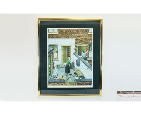 Tom Dodson Signed Ltd Edition and Numbered Coloured Lithograph, Titled ' Backyard II ' No 72 of 850 Copies. Stamped by The Fi