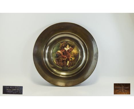 Trafford - Brushed Copper Wall Plaque - Series No 1 ' Old Masters with Central Colour Print ' of The Painting Titled - Red Bo