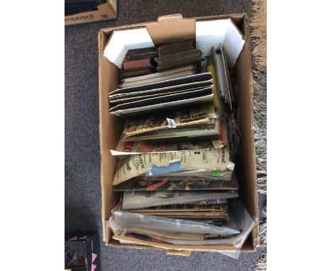 Large Box Containing A Quantity Of Ephemera To Include 3 Old Photograph Albums, Bibles, Old Matchbox, Corgi, Scalextric And D