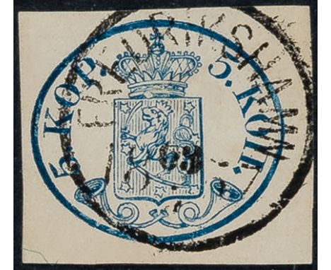 1856 - First issue 5 k. blue - Superb - Cert. Bolaffi - Signature A.D. (Yv. n. 1) (Uni. n. 1) Usato 1856 - Prima emissione 5 