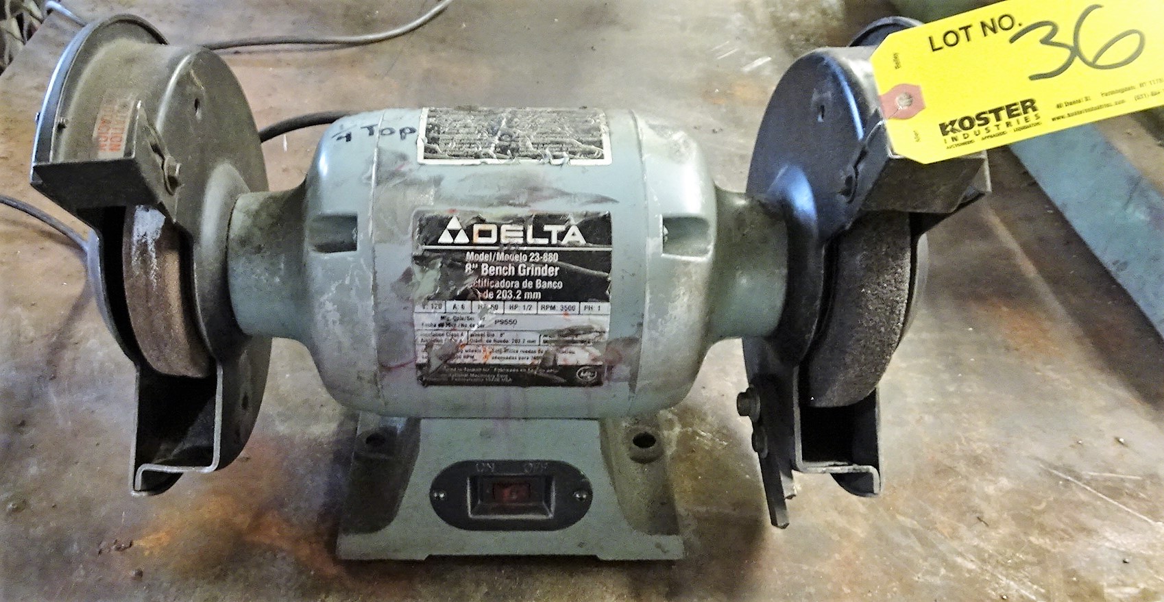 DELTA MDL. 23880 8" DOUBLEENDED BENCH GRINDER