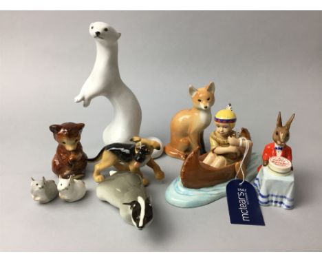GROUP OF GOEBEL ANIMALS, along with other animal figures including a Bunnykins birthday figure and a Royal Doulton Winnie the
