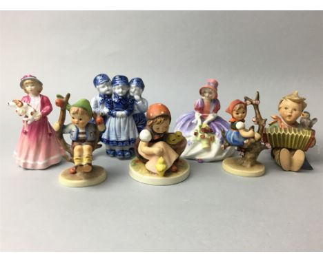 SIX HUMMEL FIGURES OF CHILDREN, along with four Royal Doulton figures and three others