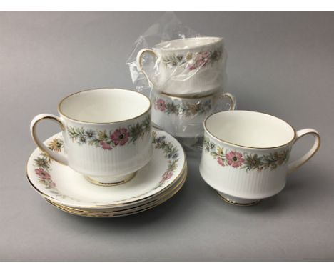 PARAGON SIX PLACE FLORAL TEA SERVICE, with floral decoration and gilt rim