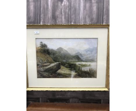 TWO 18TH CENTURY WATERCOLOURS, one depicting a country landscape and the other a seascape with ships, each signed framed and 