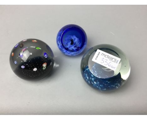 CAITHNESS 'BLUE FLORAL FOUNTAIN' PAPERWEIGHT, along with a collection of other Caithness paperweights (15)