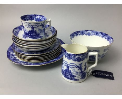 'ITALIAN SCENE' TEA SERVICE BY J. H. COPE & CO WELLINGTON WORKS, including six trios, cream, sugar and sandwich plate