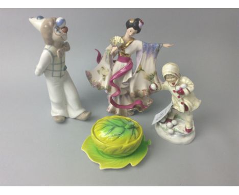 ROYAL WORCESTER FIGURE OF DECEMBER, along with other ceramics including Carlton Ware and other figures