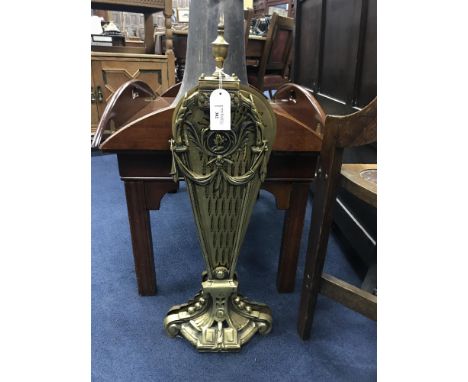 BRASS FAN SHAPED FOLDING FIRESCREEN