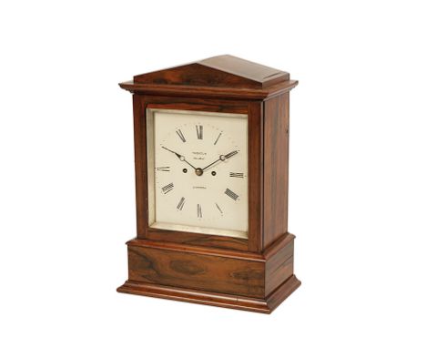 19TH CENTURY BRACKET CLOCK, the painted dial 20.5cm x 24cm, with Roman numerals, inscribed "Webster Cornhill London", the dou