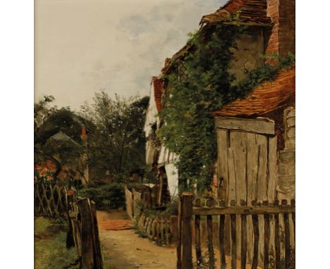 AUGUSTUS LEOPOLD EGG (1816-1863) A cottage garden, inscribed on two labels on the reverse, including one for JS Maas &amp; Co