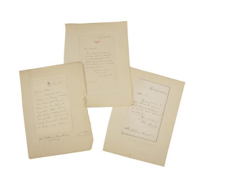 Armstrong, William George CB FRS. 1810-1900. Nasmyth, James Hall. 1808-1890. Ronalds, Sir Francis FRS. 1788-1873. An autograp