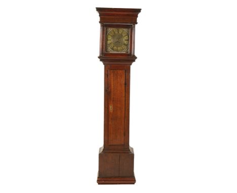 GEO III OAK LONGCASE CLOCK, the 25.5cm brass dial with Roman numerals, date aperture, inscribed to the chapter ring " Rich St