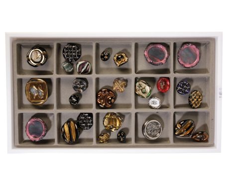 BIMINI A COLLECTION OF BIMINI BUTTONS CIRCA 1945, various designs, including designs probably attributed to Dame Lucie Rie, B